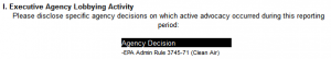 Executive Agency Lobbying Activity Reporting